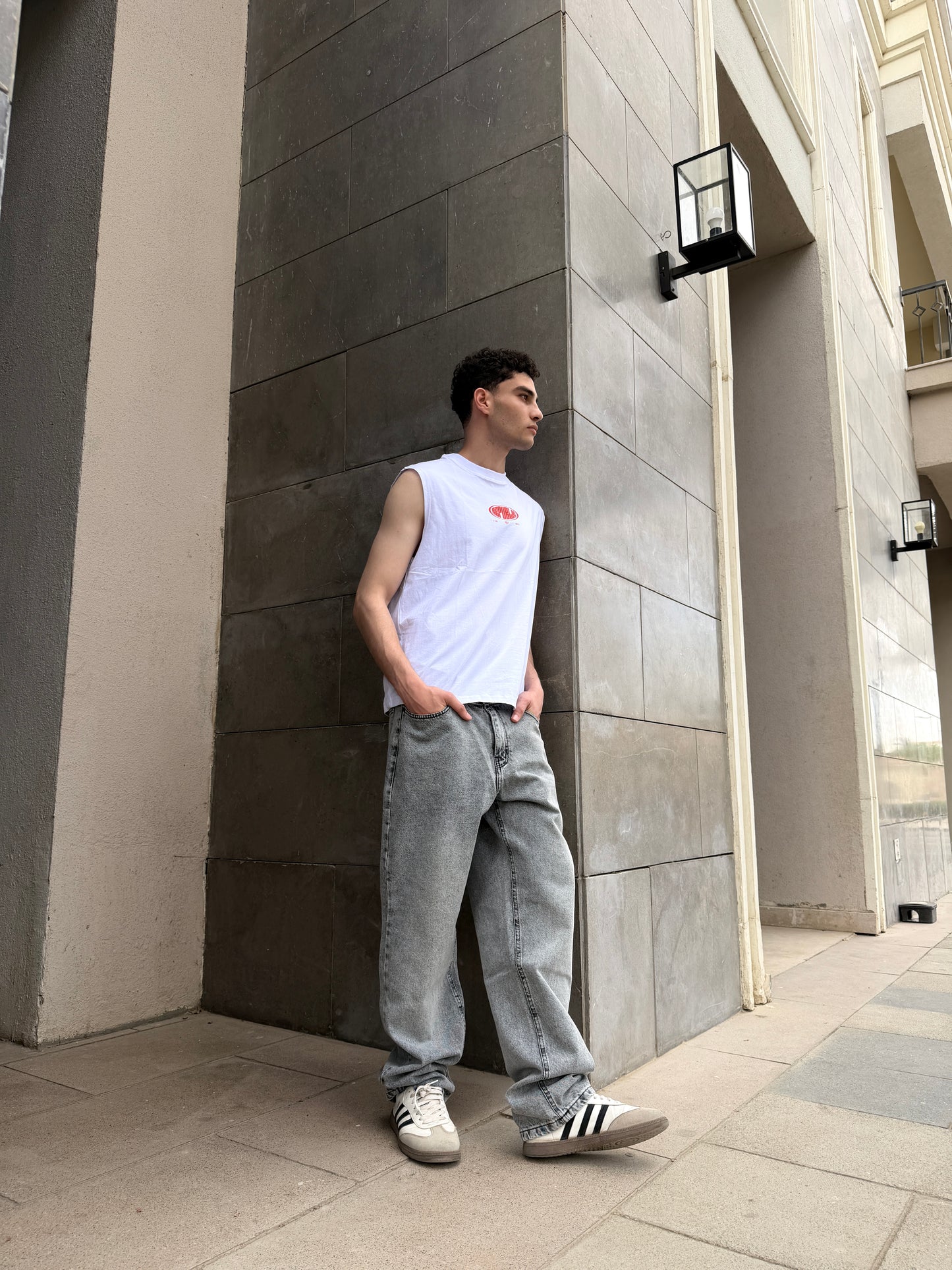 Men's Slim Straight Denim- Grey