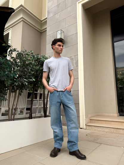 Men's Slim Straight Denim- Basic Blue
