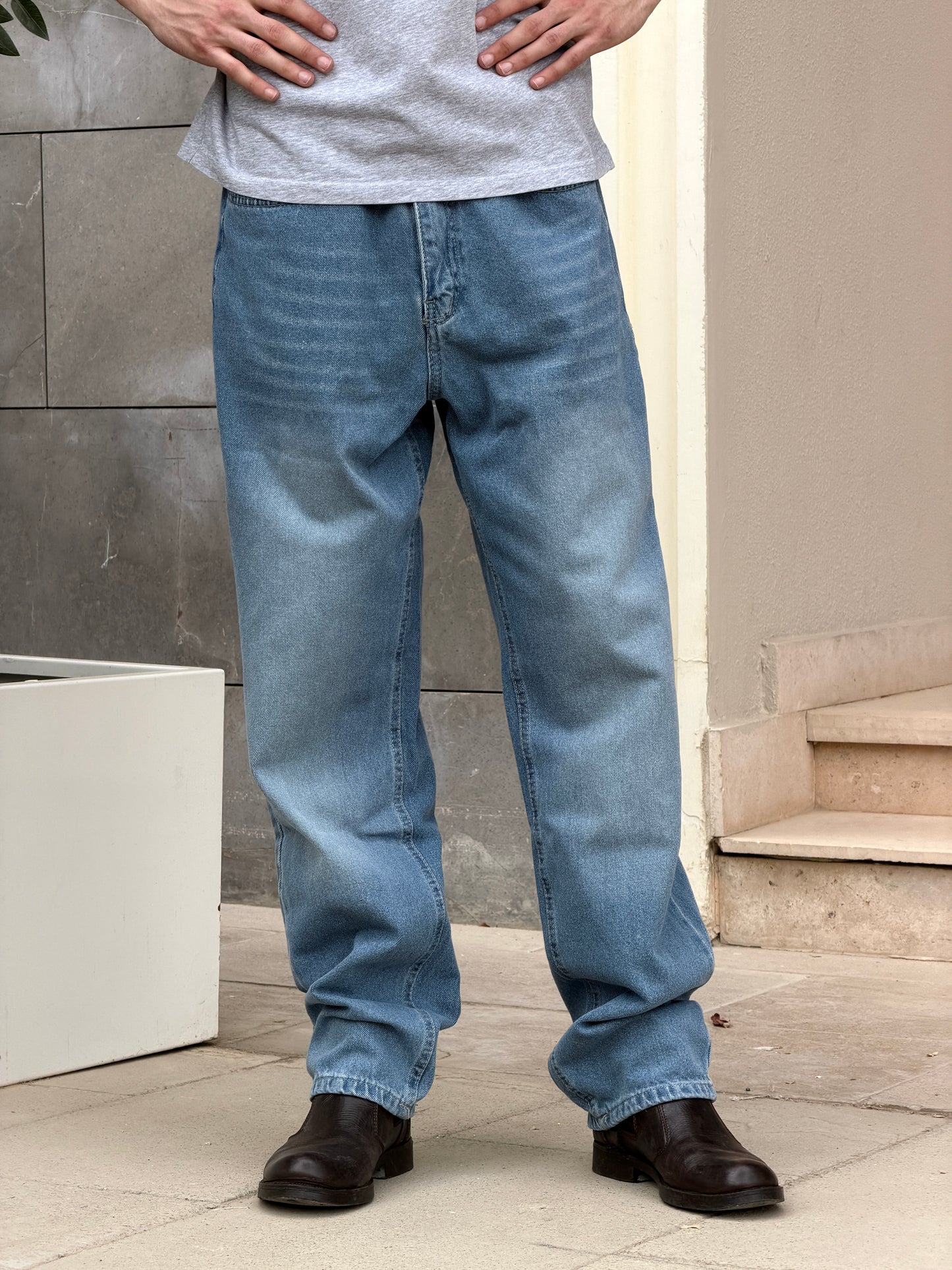 Men's Slim Straight Denim- Basic Blue