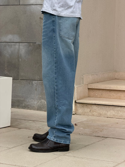 Men's Slim Straight Denim- Basic Blue