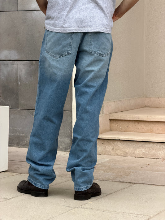 Men's Slim Straight Denim- Basic Blue