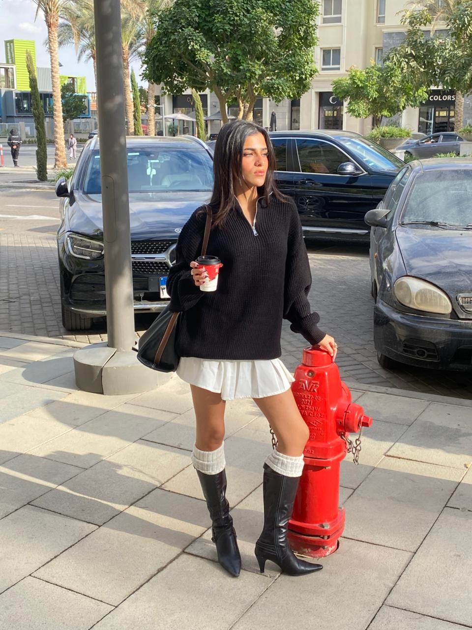 Halfline Zipper-  Coal