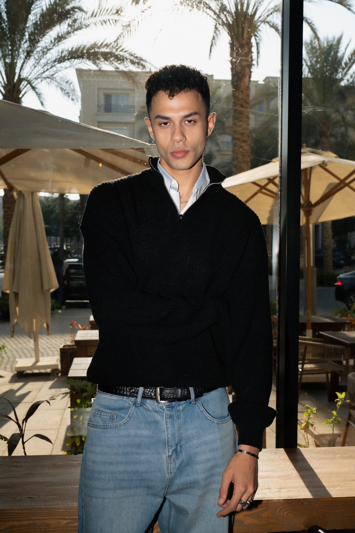 Halfline Zipper-  Coal