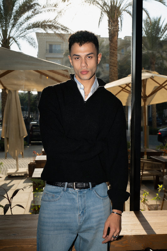 Halfline Zipper-  Coal