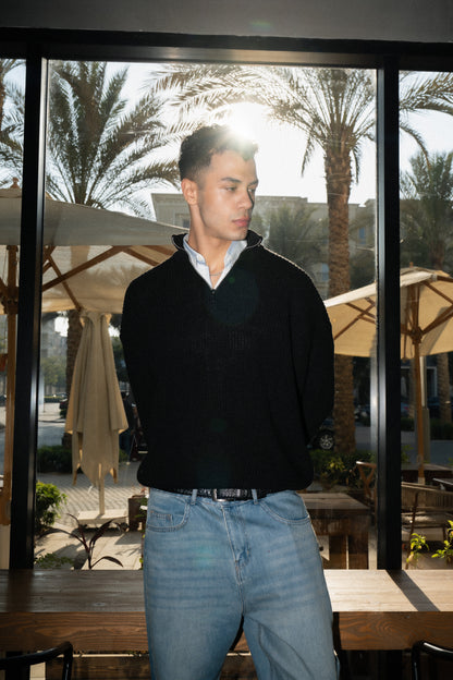 Halfline Zipper-  Coal