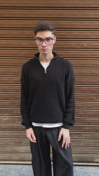 Halfline Zipper-  Coal