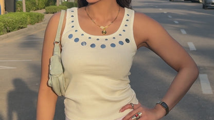 Play Tank Top -  White Silver