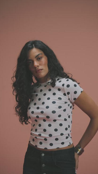 Polka dots Top - Vanilla