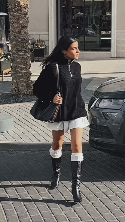 Halfline Zipper-  Coal